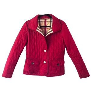 Burberry Quilted Jacket Cranberry Buttons